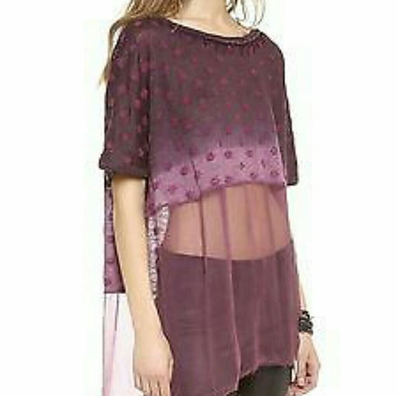 Deep Purple Combo Diamond Dip Dye Tunic - Picture 3 of 4